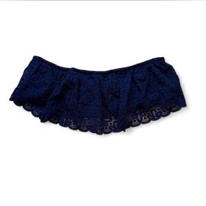 IJAK Navy Blue Lace Bandeau Flounce Bralette with a Flouncy Lace Design